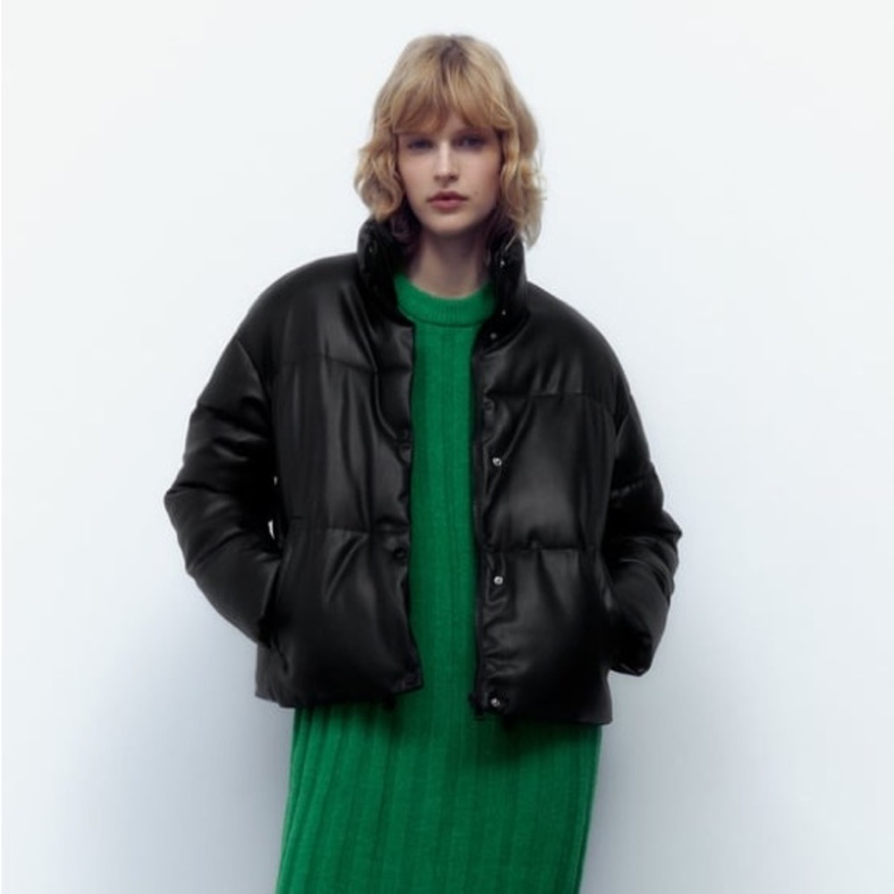 Zara Vegan Leather Puffer